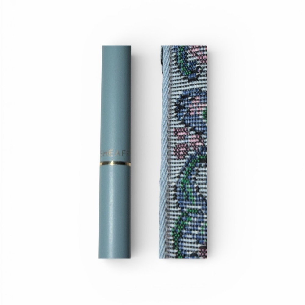 NEW Vintage French Blue Gold SHEAFFER ballpoint ink pen & paisley tapestry case - Picture 4 of 6